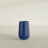 Hayden Urn Planter in Matte Cobalt Blue, 18"Diam × 29"H, shown empty