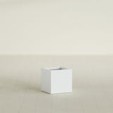 Montroy Cube Planter in Matte Bright White, 16", shown empty