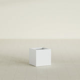 Montroy Cube Planter in Matte Bright White, 16", shown empty