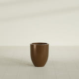 Valencia Tapered Round Planter in Metallic Bronze, 15"D × 18"H, shown empty