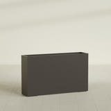 Perth Rectangular Planter in Matte Dark Brown, 72"L × 16"D × 42"H, shown empty