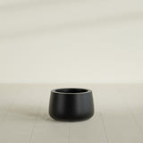 Short Hayden Bowl Planter in Matte Black, 12"D × 7"H, shown empty