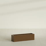 Monaco Rectangle Planter in Metallic Bronze, 26"L, shown empty
