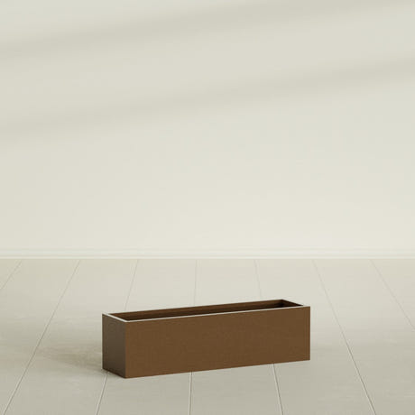 Monaco Rectangle Planter in Metallic Bronze, 26"L, shown empty