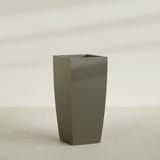 Toulan Tapered Square Planter in Matte Bronze, 28"W × 60"H, shown empty