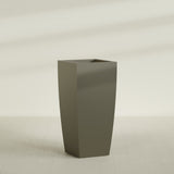 Toulan Tapered Square Planter in Matte Bronze, 28"W × 60"H, shown empty