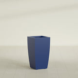Toulan Tapered Square Planter in Matte Cobalt Blue, 16"W × 30"H, shown empty