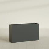 Perth Rectangular Planter in Matte Charcoal, 72"L × 16"D × 42"H, shown empty