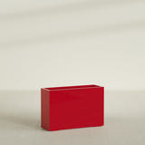 Potsdam Rectangular Planter in Gloss Red, 48"L × 16"D × 32"H, shown empty