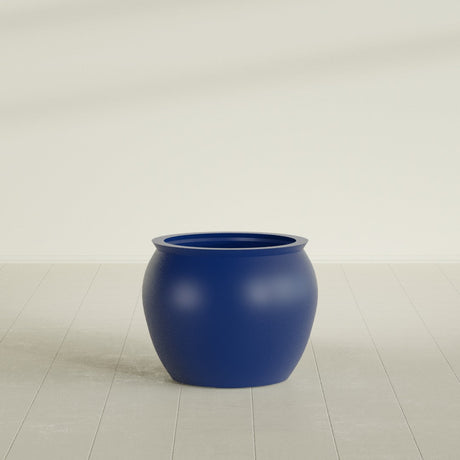 Shanghai Fishbowl Planter in Matte Cobalt Blue, 22", shown empty