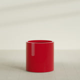 Rio Grande Cylinder Planter in Gloss Red, 22"D × 22"H, shown empty