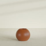 Globe Planter in Matte Terra Cotta, 24"D × 19"H, shown empty