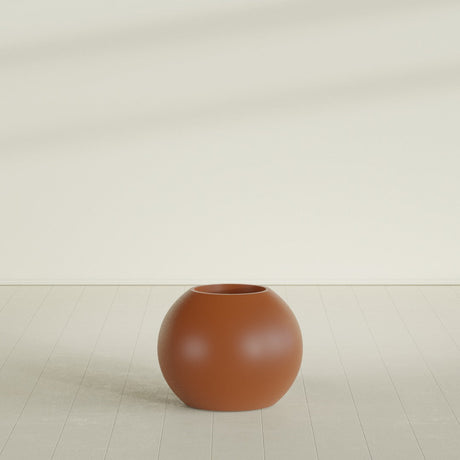 Globe Planter in Matte Terra Cotta, 24"D × 19"H, shown empty