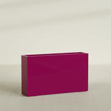 Perth Rectangular Planter in Gloss Eggplant, 72"L × 16"D × 42"H, shown empty