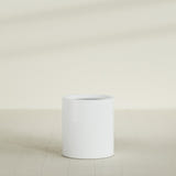 Rio Grande Cylinder Planter in Matte Bright White, 18"D × 20"H, shown empty