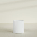 Rio Grande Cylinder Planter in Matte Bright White, 18"D × 20"H, shown empty