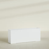 Hollywood Narrow Rectangular Planter in Matte Bright White, 60"L × 12"D × 24"H, shown empty