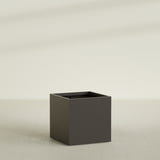 Montroy Cube Planter in Matte Dark Brown, 36", shown empty