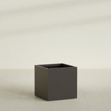 Montroy Cube Planter in Matte Dark Brown, 36", shown empty