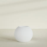 Globe Planter in Gloss Bright White, 30"D × 24"H, shown empty