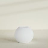 Globe Planter in Gloss Bright White, 30"D × 24"H, shown empty