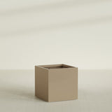 Montroy Cube Planter in Gloss Metallic Gold, 36", shown empty