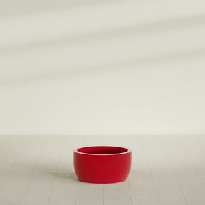 Casablanca Bowl Planter in Gloss Red, 24"D × 12"H, shown empty