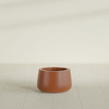 Short Hayden Bowl Planter in Matte Terra Cotta, 12"D × 7"H, shown empty