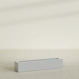 Salon Box Planter in Metallic Silver, 42" Long, shown empty