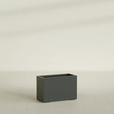 Tolga Rectangular Planter in Matte Charcoal, 36"L × 16"D × 24"H, shown empty