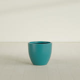 Wannsee Round Planter in Satin Seafoam Green, 27"D × 24"H, shown empty