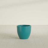Wannsee Round Planter in Satin Seafoam Green, 27"D × 24"H, shown empty