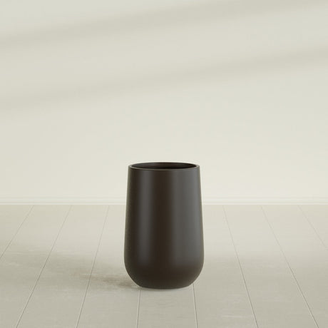 Hayden Urn Planter in Matte Dark Brown, 12"Diam × 20"H, shown empty
