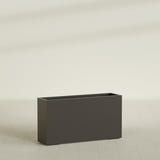 Potsdam Rectangular Planter in Matte Dark Brown, 60"L × 16"D × 32"H, shown empty