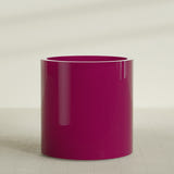 Rio Grande Cylinder Planter in Gloss Eggplant, 30"D × 32"H, shown empty
