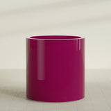 Rio Grande Cylinder Planter in Gloss Eggplant, 30"D × 32"H, shown empty