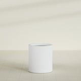 Rio Grande Cylinder Planter in Gloss Bright White, 18"D × 20"H, shown empty