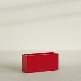 Tolga Rectangular Planter in Gloss Red, 48"L × 16"D × 24"H, shown empty