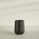 Hayden Urn Planter in Matte Dark Brown, 15"D × 23"H, shown empty