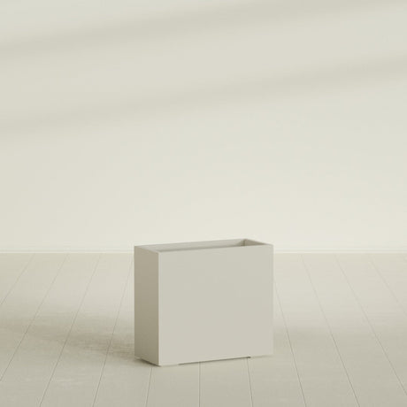 Potsdam Rectangular Planter in Satin Beige, 36"L × 16"D × 32"H, shown empty