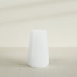 Saigon Tapered Round Planter in Matte Bright White, 19"D × 42"H, shown empty