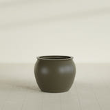 Shanghai Fishbowl Planter in Matte Bronze, 22", shown empty