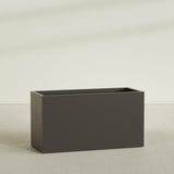 Brisbane Rectangular Planter in Matte Dark Brown, 60"L × 24"D × 32"H, shown empty