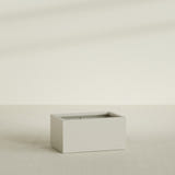 Torino Wide Rectangular Planter in Satin Beige, 36"L × 24"D × 18"H, shown empty