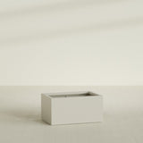 Torino Wide Rectangular Planter in Satin Beige, 36"L × 24"D × 18"H, shown empty