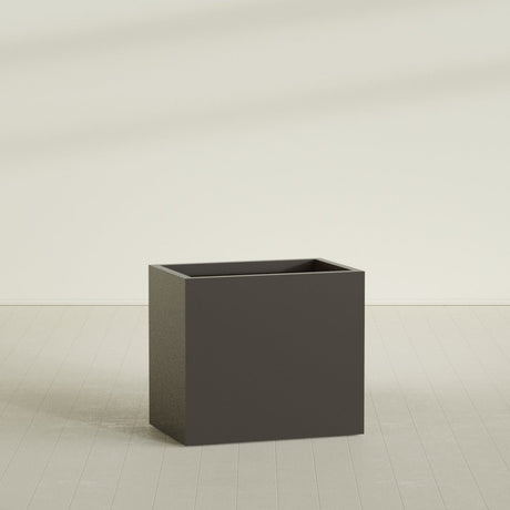 Brisbane Rectangular Planter in Matte Dark Brown, 36"L × 24"D × 32"H, shown empty