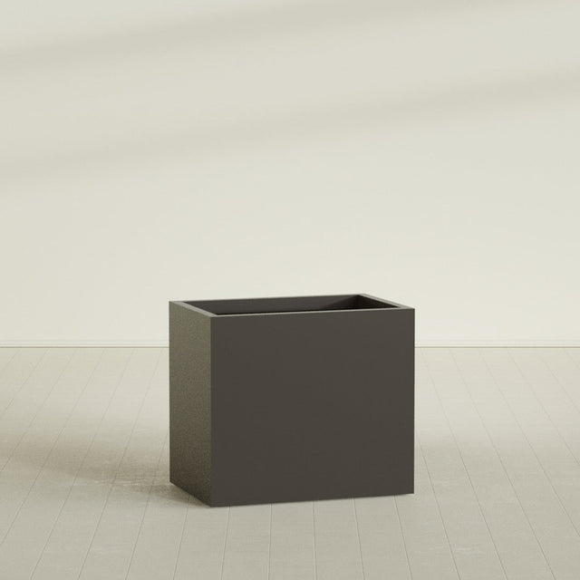 Brisbane Rectangular Planter in Matte Dark Brown, 36"L × 24"D × 32"H, shown empty