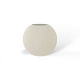Globe round sphere fiberglass planter in satin beige
