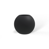 Globe round sphere fiberglass planter in matte charcoal