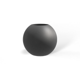 Globe round sphere fiberglass planter in gun metal